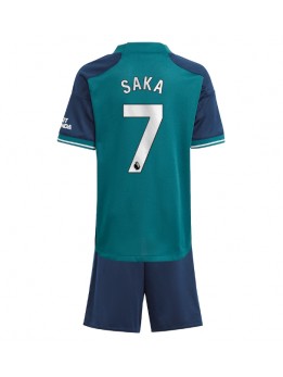 Arsenal Bukayo Saka #7 Ausweichtrikot für Kinder 2023-24 Kurzarm (+ Kurze Hosen)